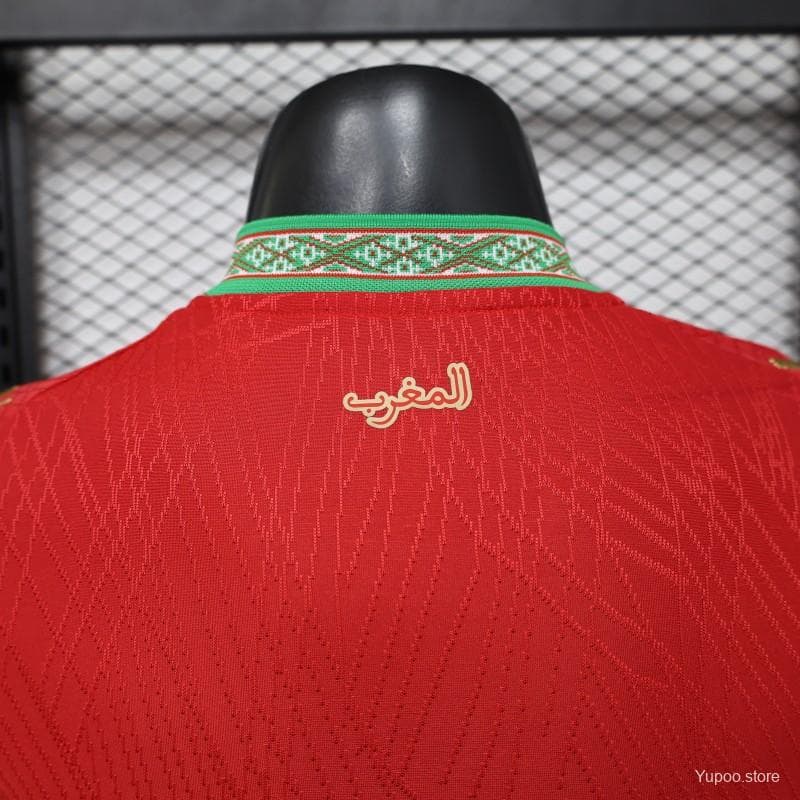Player Version 26/27 Morocco Red & Green Home Jersey — imagen 2