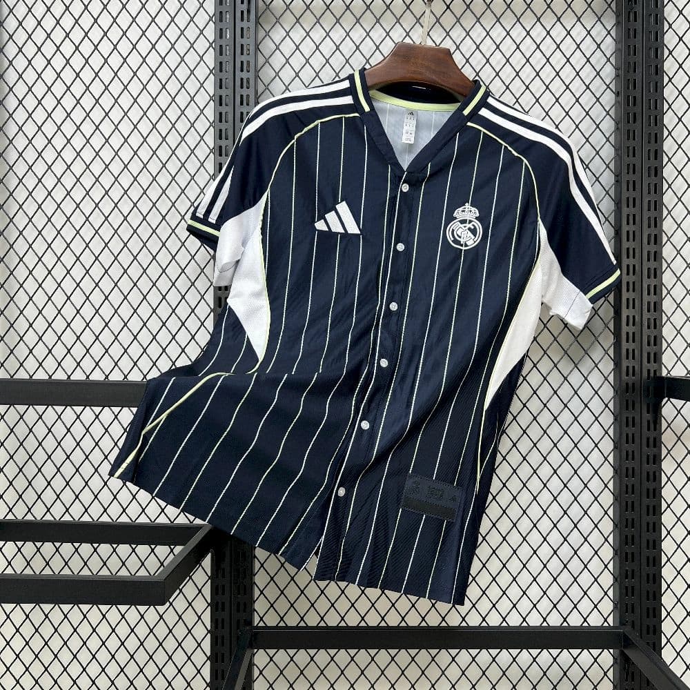 25/26 Real Madrid US Pack Black Baseball Jersey — jersey