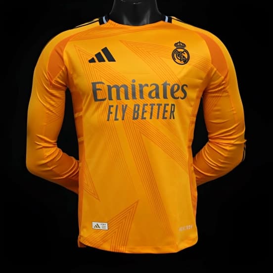 Player Version 24/25 Real Madrid Away Orange Long Sleeve Jersey — Real Madrid Club de Fútbol