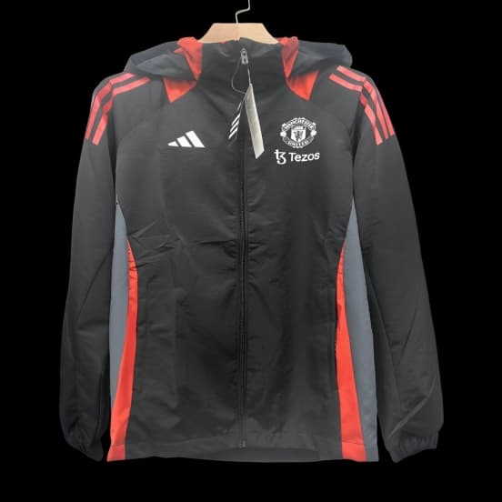 24/25 Manchester United Black/Red Windbreaker — jersey