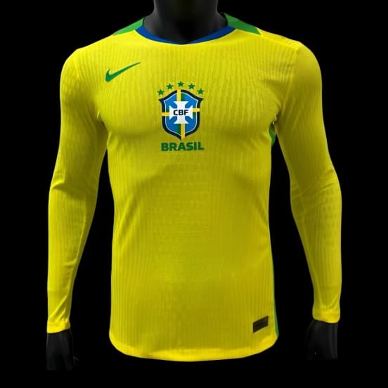 Player Version 2025 Brazil Home Long Sleeve Jersey — Selección de fútbol de Brasil