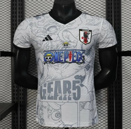Player Version 2025 Japan White with One Piece Gear 5 Design Jersey — jersey