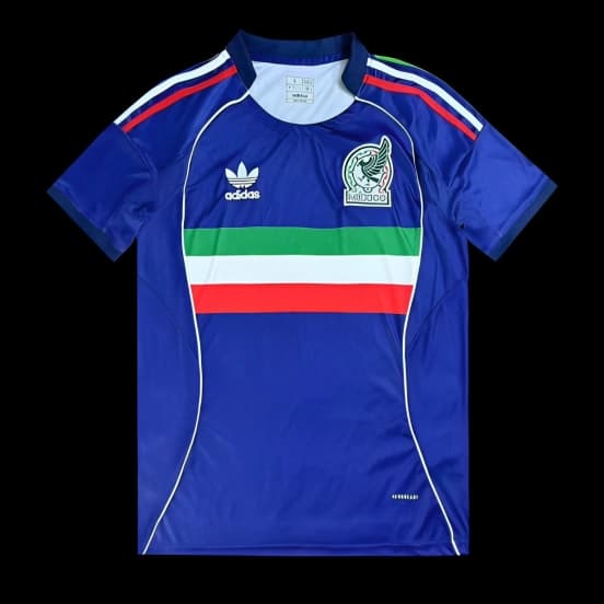 2025 Mexico Away Blue with Tricolor Stripe Jersey — Selección de fútbol de México