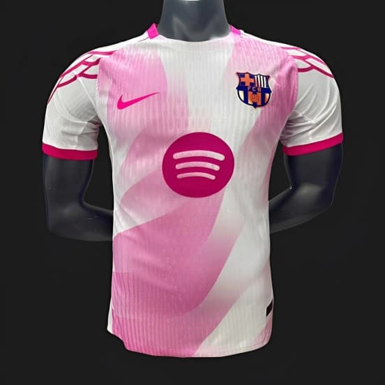 Player Version 25/26 FC Barcelona Pink with Diagonal Stripe Pattern Jersey — jersey