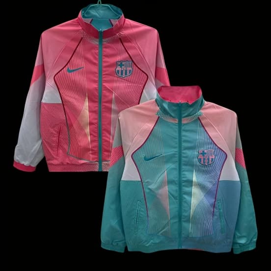 25/26 Barcelona Pink/Blue Reversible Windbreaker — jersey