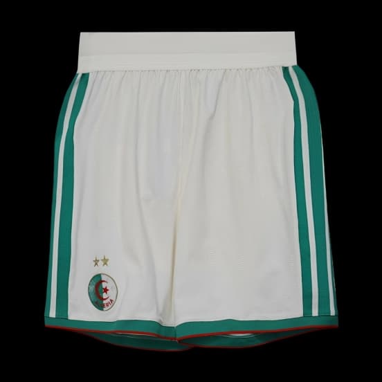 2026 Player Version Algeria White with Green Side Stripes Shorts — Selección de fútbol de Argelia