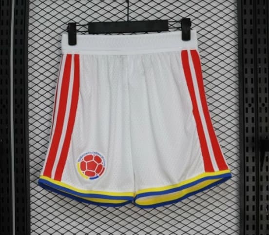 2026 Player Version Colombia White with Red Side Stripes Shorts — Selección de fútbol de Colombia