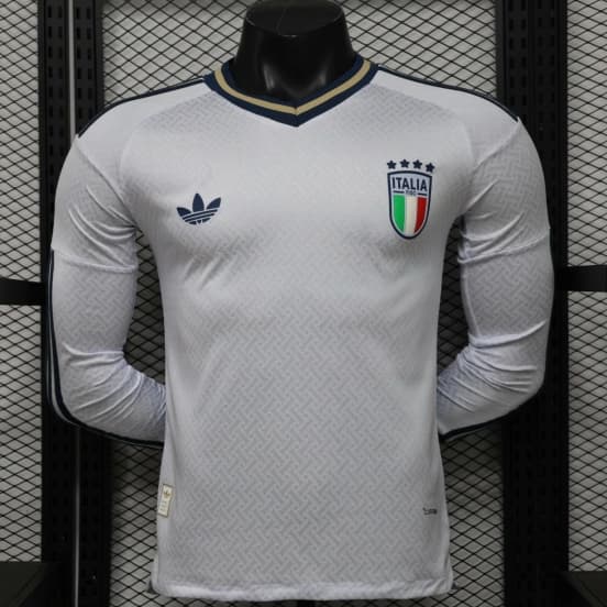 Player Version 2026 Italy Away White  Long Sleeve Jersey — Selección de fútbol de Italia