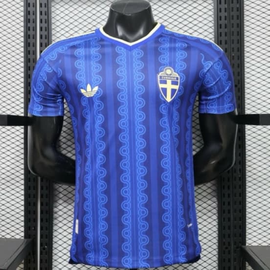 Player Version 2026 Sweden Blue with Tonal Chain Stripe  Away Jersey — Selección de fútbol de Suecia