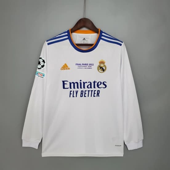21/22 Real Madrid Final Version Long Sleeve Home Soccer Jersey — jersey