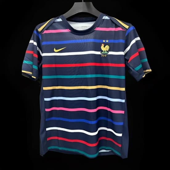 2024 France Training Mixed Color Stripe Jersey — jersey
