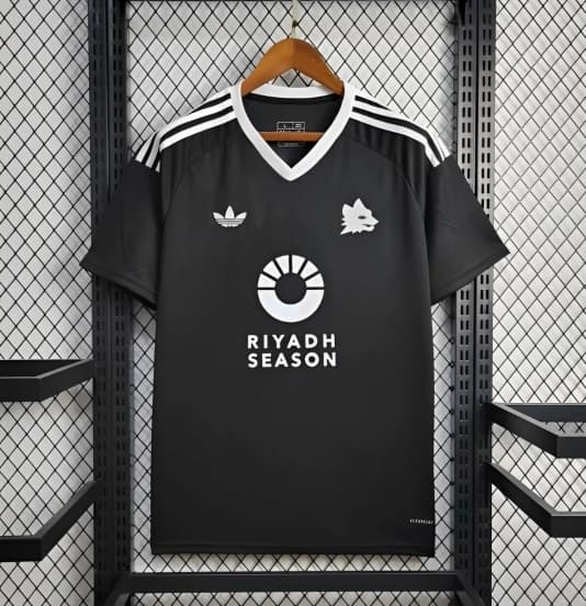 24/25 AS Roma Black Pre-match Jersey — Associazione Sportiva Roma