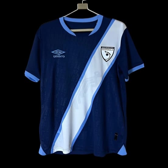 2025 Guatemala Navy Blue with White Diagonal Stripe Jersey — Selección de fútbol de Guatemala