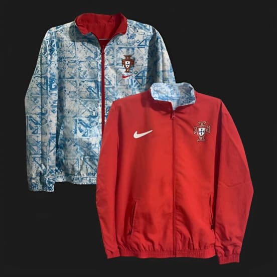 2024 Portugal Reversible Blue/Red Full Zipper Jacket — jersey