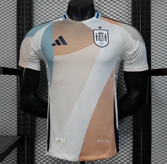 Player Version 2025 Spain Pre-Match White with Geometric Pattern Jersey — Selección de fútbol de España