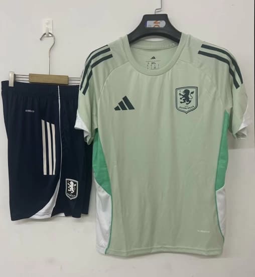 25/26 Aston Villa Pre-Match Jersey Light Green+ Shorts — Aston Villa Football Club