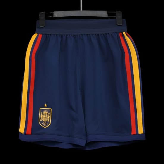 2026 Player Version Spain Navy Blue with Red Yellow Stripes Shorts — Selección de fútbol de España