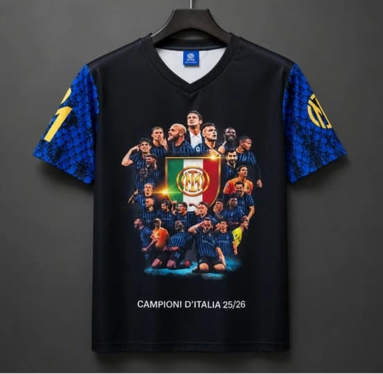 26/27 Inter Milan "Campioni d'Italia 25/26" Black T-shirt — Inter de Milán