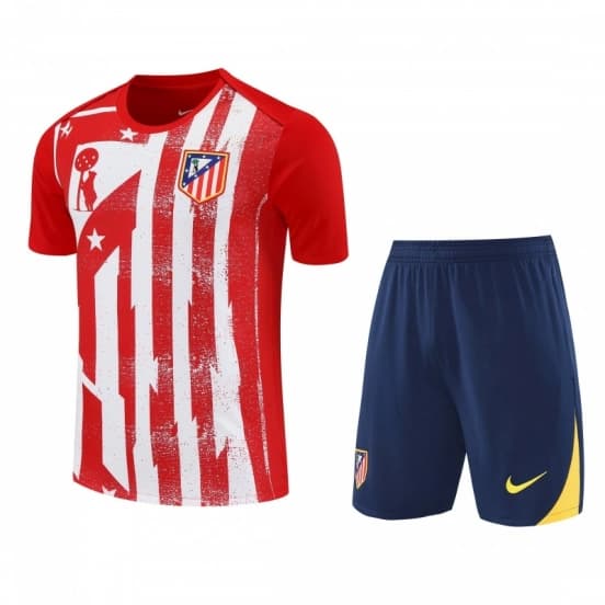 25/26 Atletico Madrid Red/White Stripe Short Sleeve+Shorts — Club Atlético de Madrid