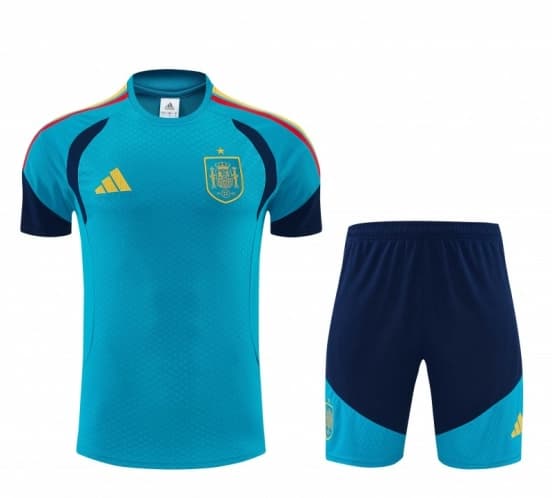 26/27 Spain Light Blue Short Sleeve+Soccer Shorts — Selección de fútbol de España