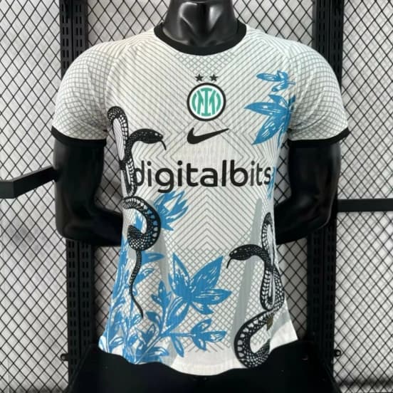 Player Version 25/26 Inter Milan White with Snake and Floral Pattern Jersey — Inter de Milán