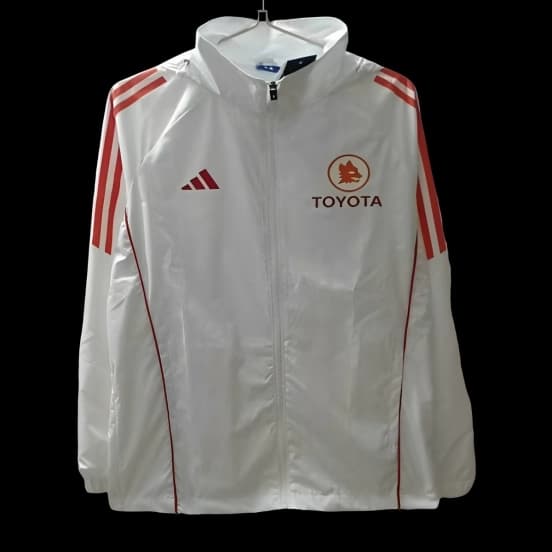 24/25 Roma White Windbreaker — Associazione Sportiva Roma