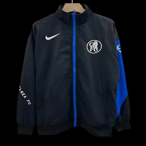 25/26 Chelsea Black Full Zipper Windbreaker — Chelsea Football Club
