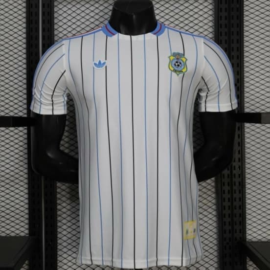 2026 Player Version DR Congo White with Black and Blue Pinstripes Jersey — Selección de fútbol de la República Democrática del Congo