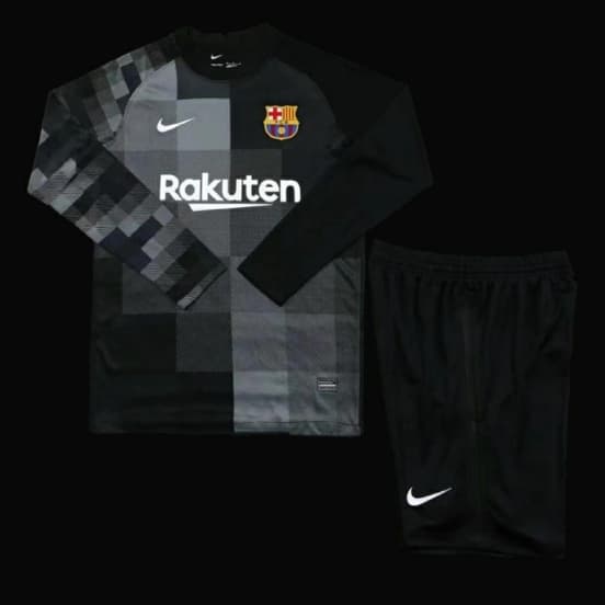 21/22 Barcelona Long Sleeve Black Goalkeeper Jesrey+Shorts — jersey