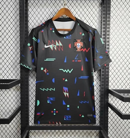 2024 Portugal Pre-match Small Geometric Patterns Jersey — jersey