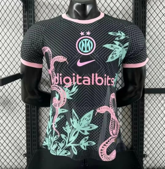 Player Version 25/26 Inter Milan Black with Snake and Floral Pattern Jersey — Inter de Milán