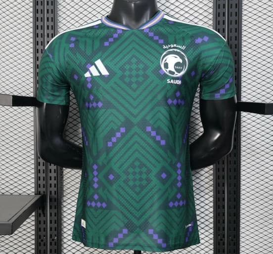 Player Version 2026 Saudi Arabia Home Green with Geometric Diamond Pattern Jersey — Selección de fútbol de Arabia Saudita