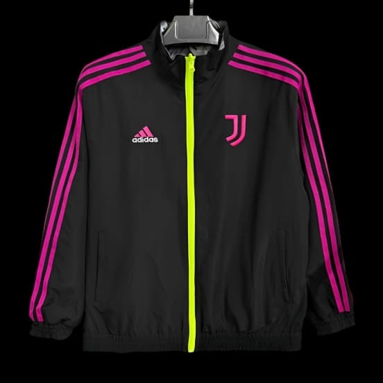 25/26 Juventus Black/Purple Full Zipper Windbreaker — Juventus de Turín