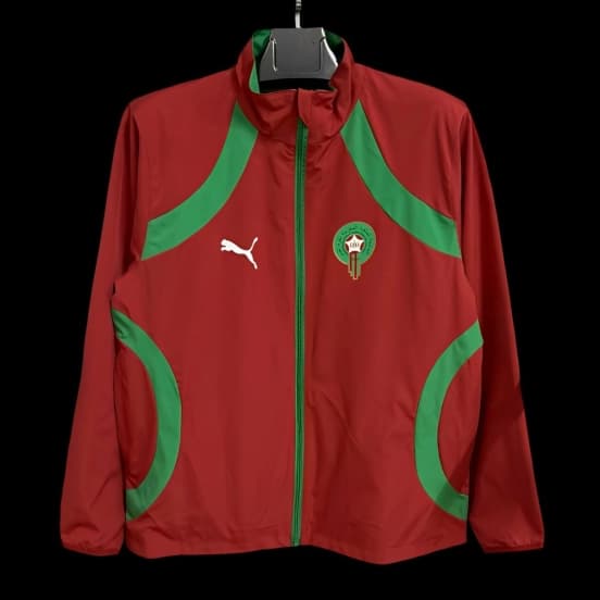 2026 Morocco Wine Full Zipper Windbreaker — Selección de fútbol de Marruecos
